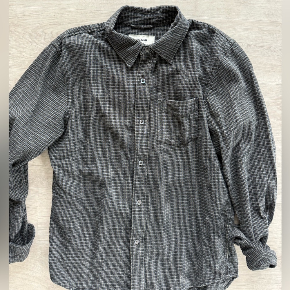 Buck Mason Pacific Twill Flannel One Pocket Shirt - Small